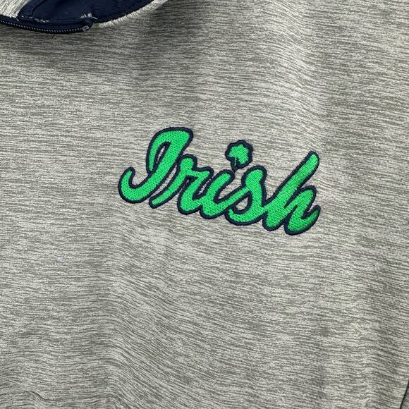 Under Armour Size Medium Sweater Gray Fighting Irish Notre Dame University Track - Picture 3 of 4